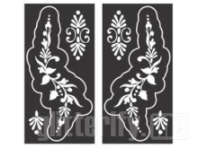 Bimbók-indák kézfej festősablon pár